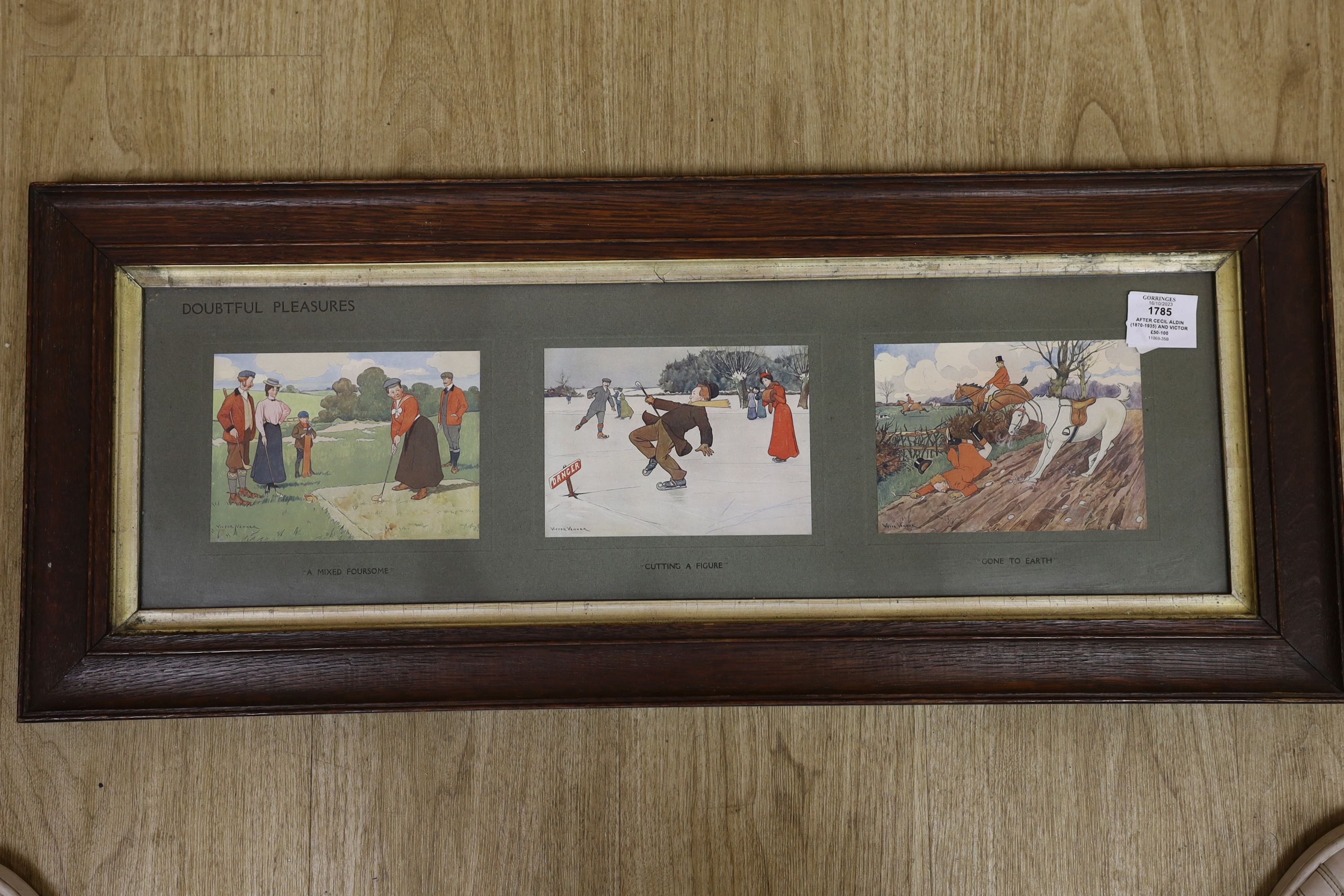 After Cecil Aldin (1870-1935) and Victor Venner (1869-1913), group of seven various colour prints including hunting scenes, largest 62cm x 39cm